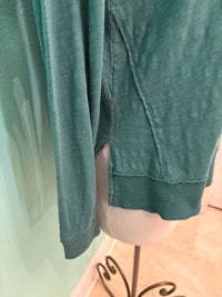 L/S SEAMED CREWNECK PULLOVER-FROZEN TEAL-MODODOC