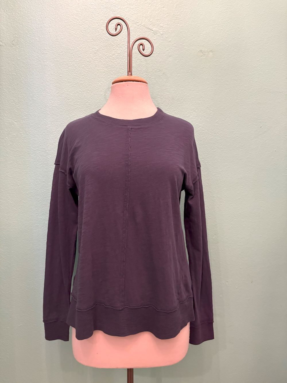 L/S SEAMED CREWNECK PULLOVER-SAILOR BLUE-MODODOC