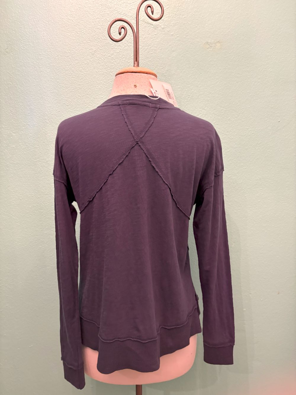 L/S SEAMED CREWNECK PULLOVER-SAILOR BLUE-MODODOC