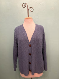 RIBBED 4 BUTTON CARDIGAN 100% COTTON-AVALIN