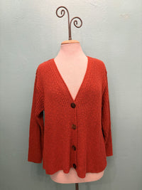 RIBBED 4 BUTTON CARDIGAN 100% COTTON-AVALIN
