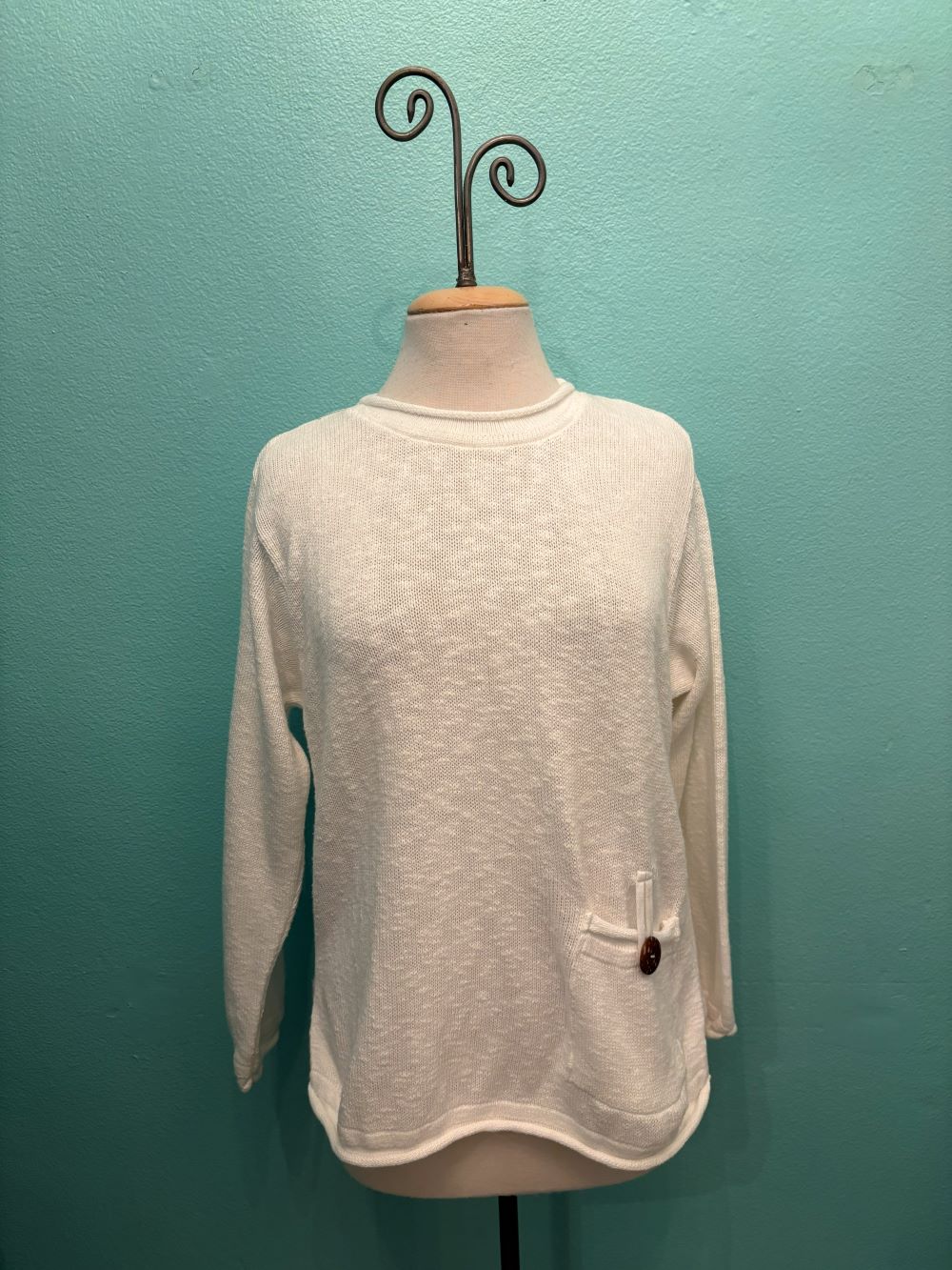 ROLL NECK BUTTON POCKET 100% COTTON -AVALIN