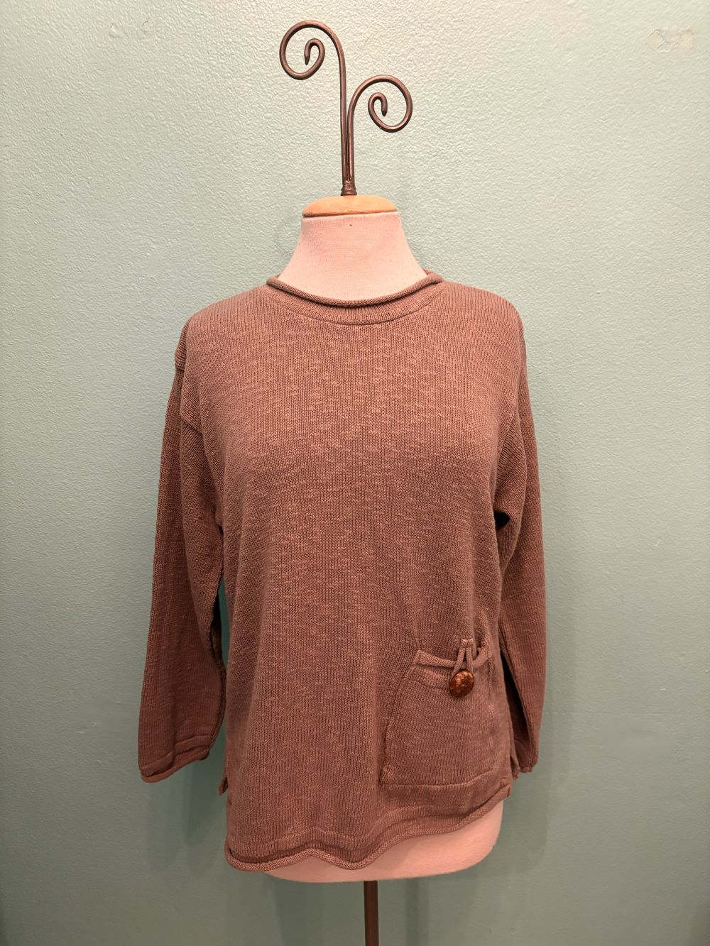 ROLL NECK BUTTON POCKET 100% COTTON -AVALIN