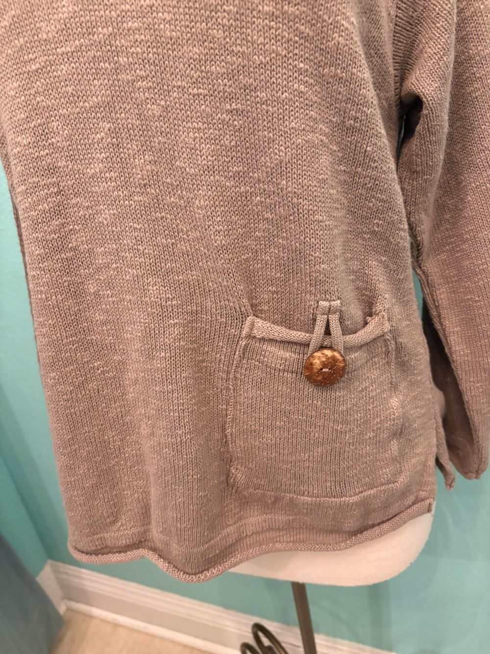 ROLL NECK BUTTON POCKET 100% COTTON -AVALIN