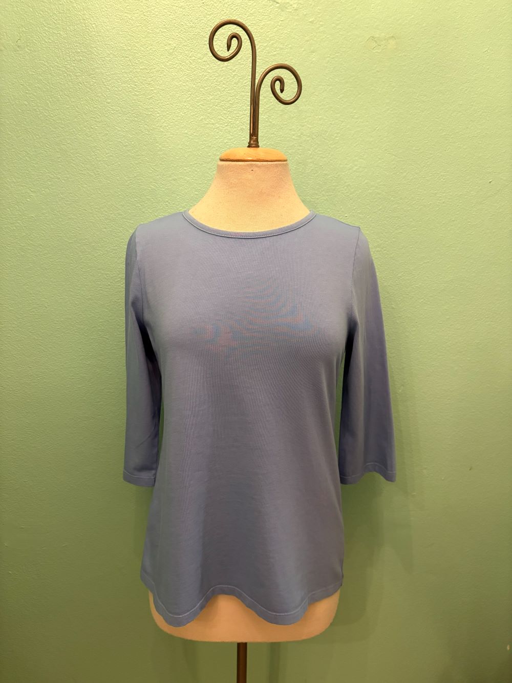 BOATNECK 3/4 SLEEVE TEE-COOL-COTTON LANI