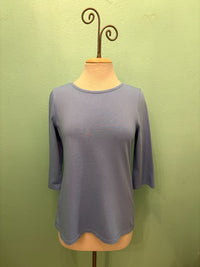 BOATNECK 3/4 SLEEVE TEE-COOL-COTTON LANI