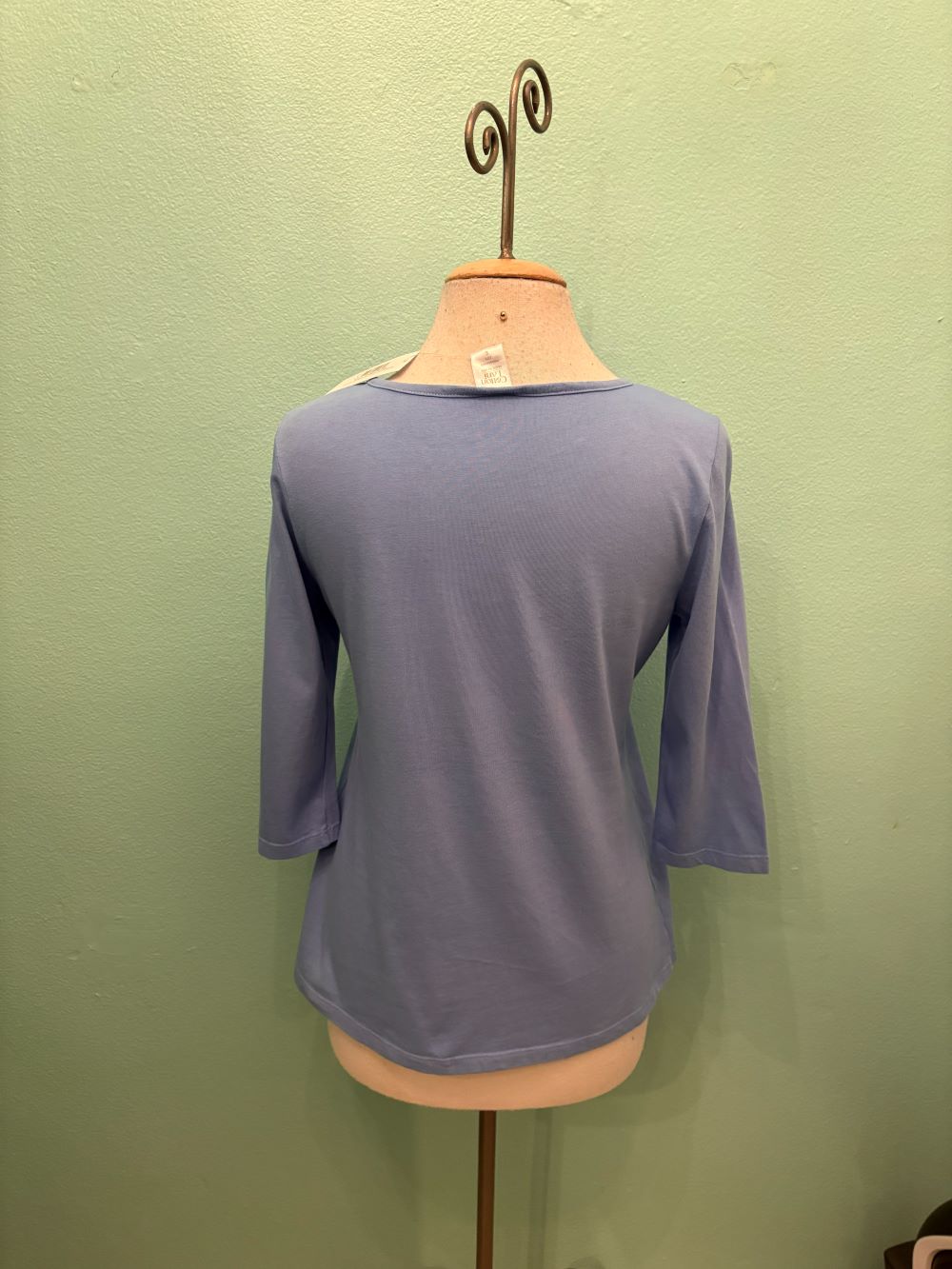 BOATNECK 3/4 SLEEVE TEE-COOL-COTTON LANI