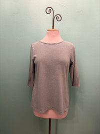 BOATNECK 3/4 SLEEVE TEE-MINERAL SAGE-COTTON LANI