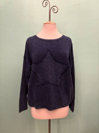 STAR PULLOVER-MINERAL INDIGO-COTTON LANI