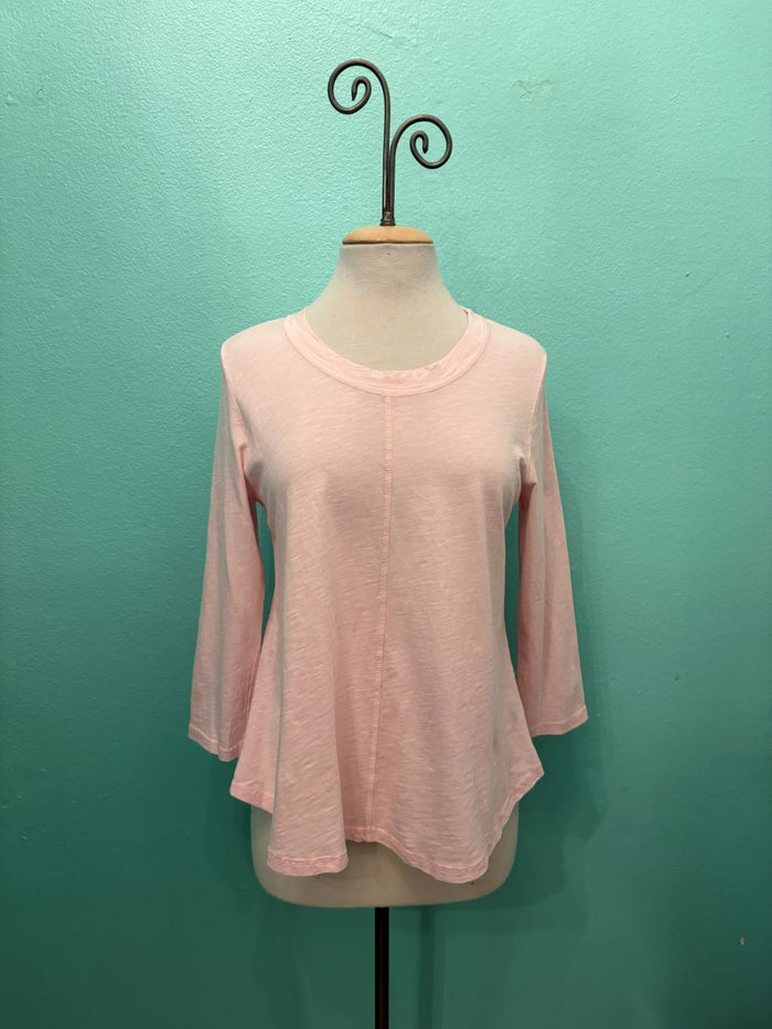 SWING CREW NECK 3/4 SLEEVE TEE-LULLABY-COTTON LANI