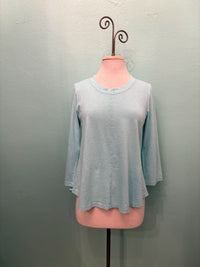 SWING CREW NECK 3/4 SLEEVE TEE-POOL-COTTON LANI