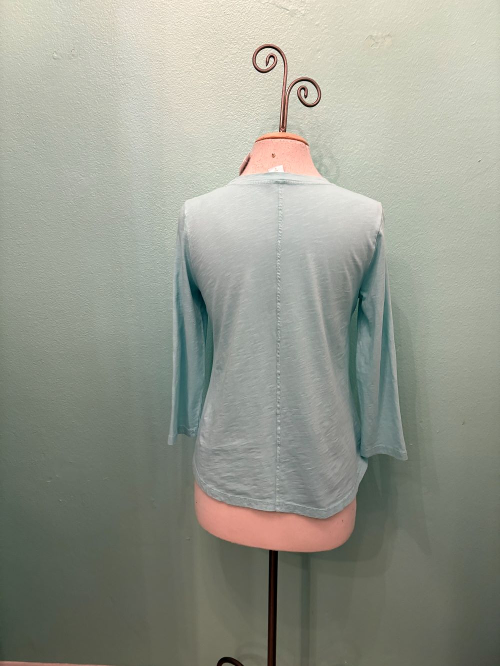 SWING CREW NECK 3/4 SLEEVE TEE-POOL-COTTON LANI