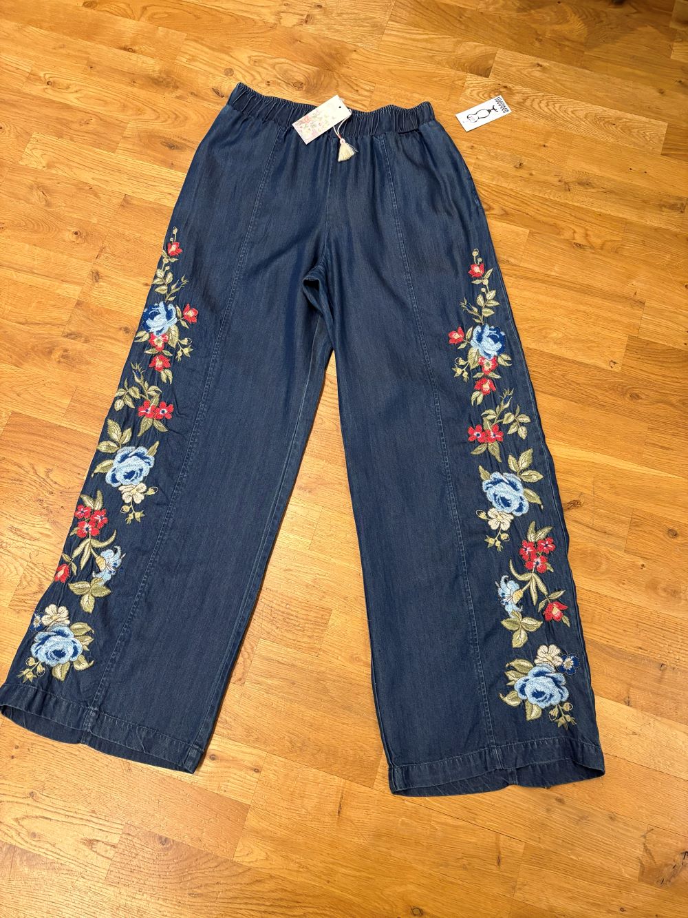HANNAH WIDE LEG SEAMED PANT-DENIM BLUE-JOHNNY WAS
