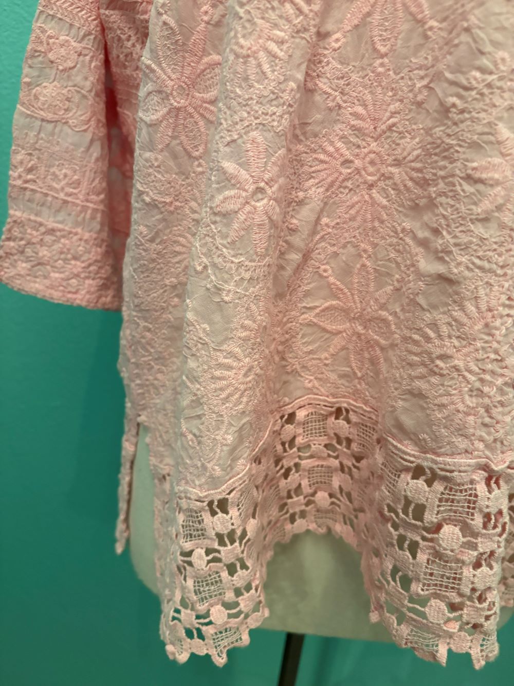 ZORA STITCHWORK BLOUSE-ROMANCE ROSE-JOHNNY WAS