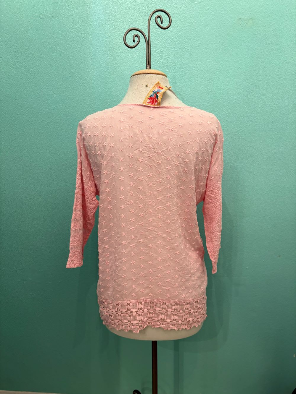 ZORA STITCHWORK BLOUSE-ROMANCE ROSE-JOHNNY WAS
