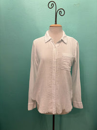 L/S GAUZE CLASSIC BUTTONDOWN-WHITE-MODODOC