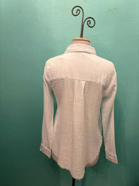 L/S GAUZE CLASSIC BUTTONDOWN-WHITE-MODODOC