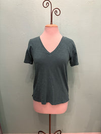 SHORT SLEEVE V-NECK BOXY TEE-FROZEN TEAL-MODODOC