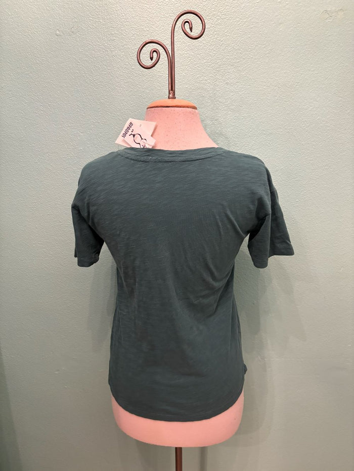 SHORT SLEEVE V-NECK BOXY TEE-FROZEN TEAL-MODODOC