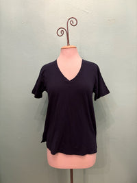 SHORT SLEEVE V-NECK BOXY TEE-VIBRANT NAVY-MODODOC