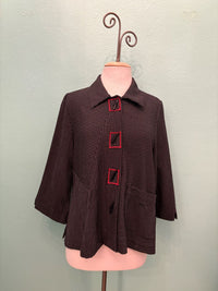 BLACK/GREY STRIPE CROP JACKET-MOONLIGHT