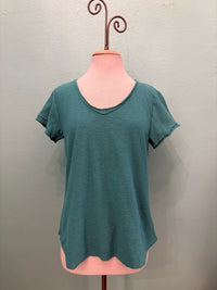 RAW EDGE V-NECK TEE-RIVIERA-CUT LOOSE