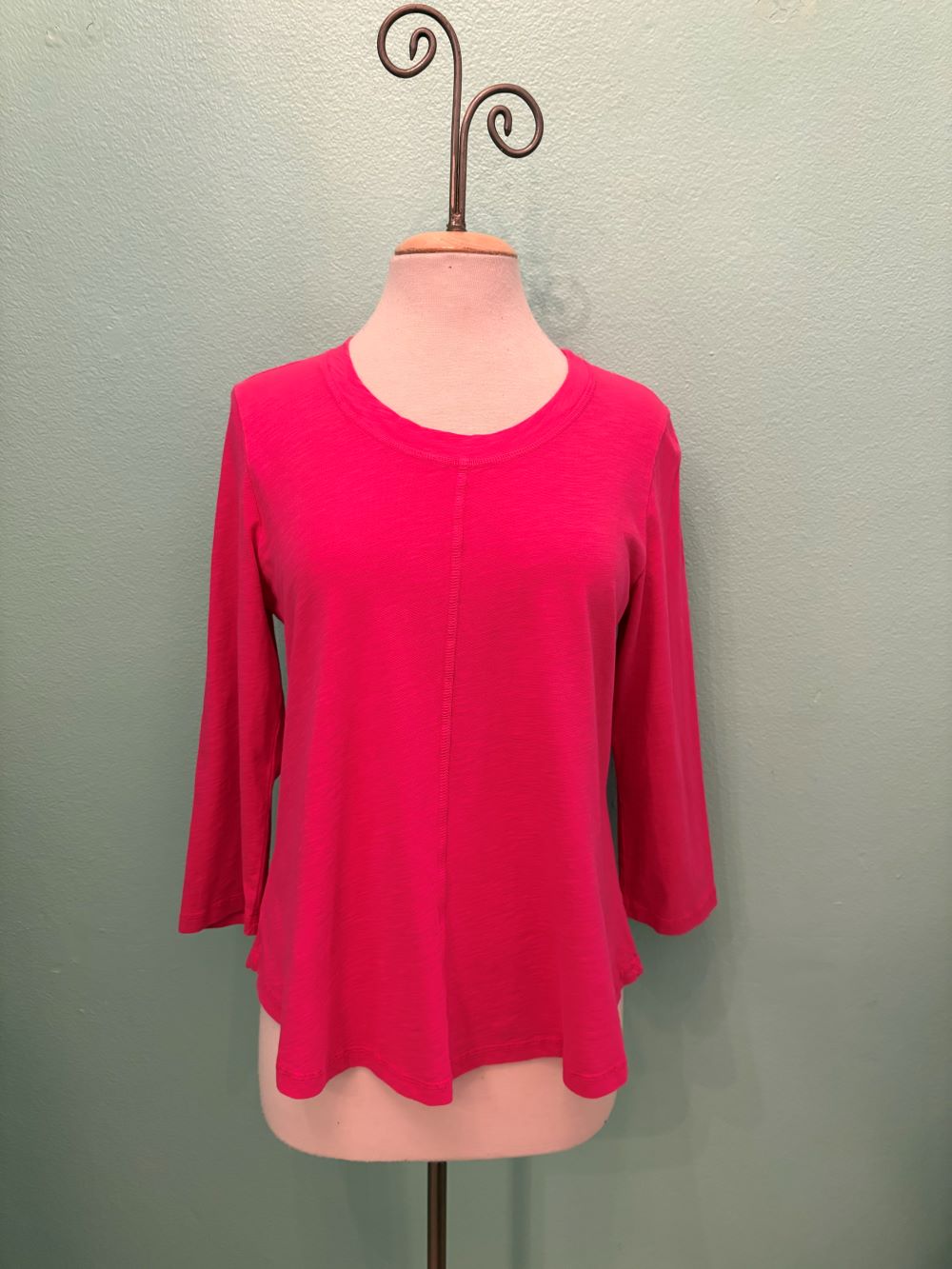SWING CREW NECK 3/4 SLEEVE TEE-ROJA-COTTON LANI