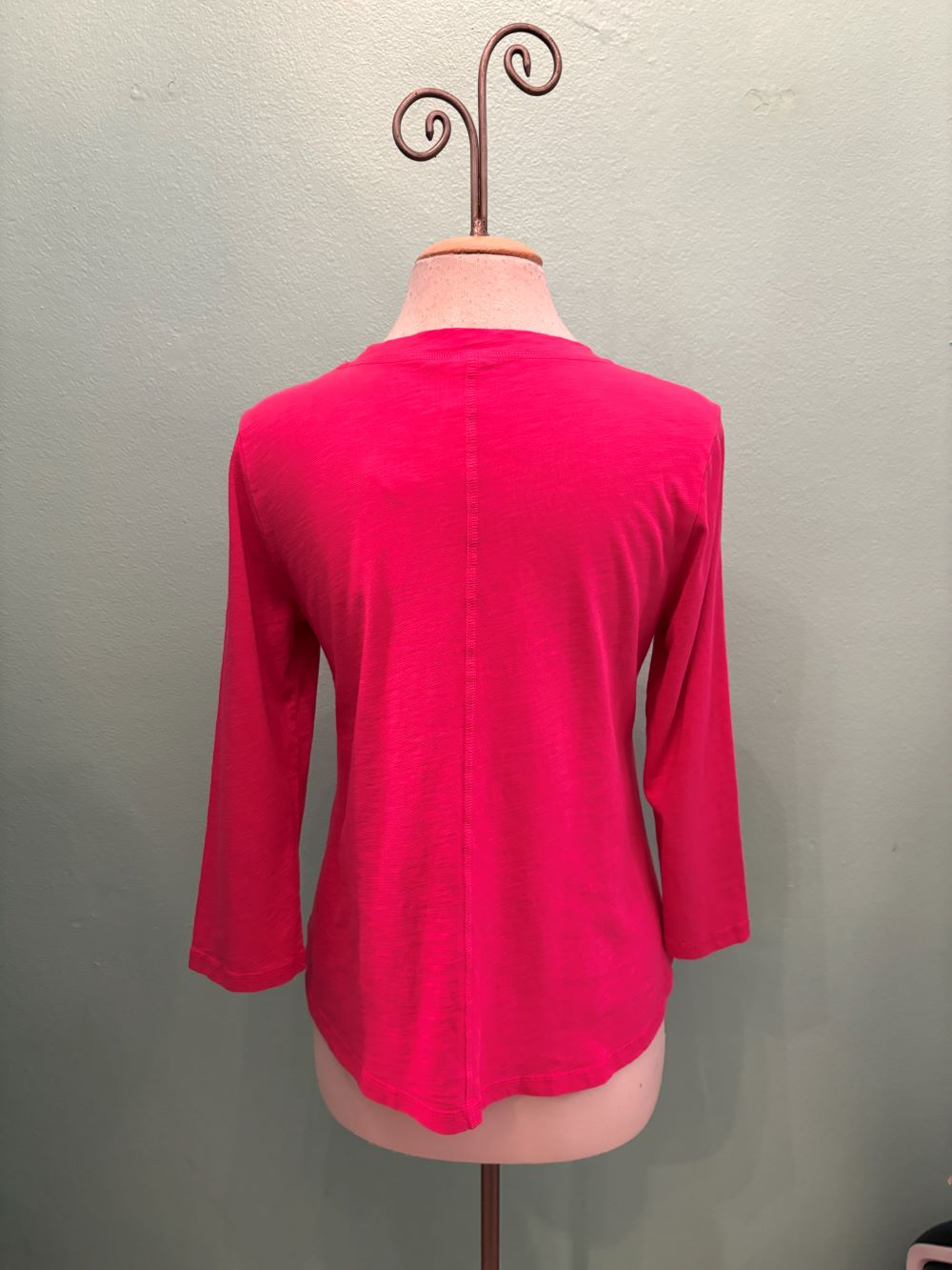SWING CREW NECK 3/4 SLEEVE TEE-ROJA-COTTON LANI
