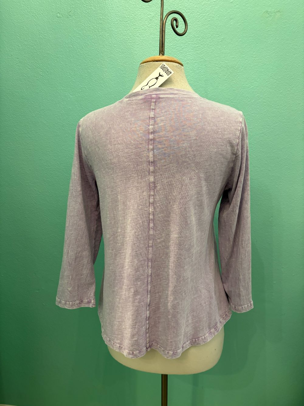 SWING CREW NECK 3/4 SLEEVE TEE-MINERAL LILAC-COTTON LANI