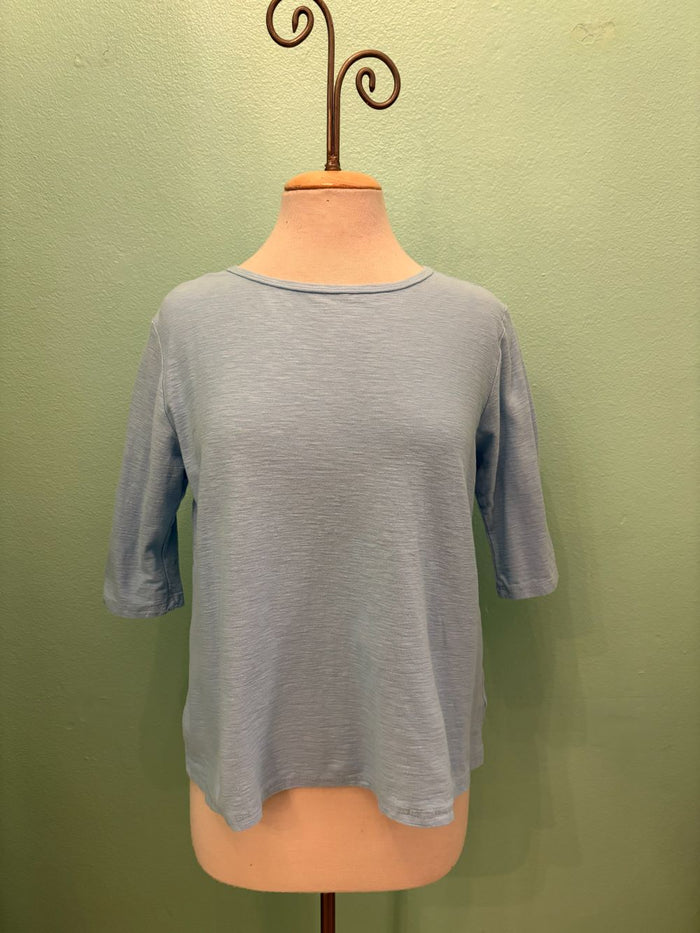 ELBOW SLEEVE BOXY TEE-BELLFLOWER-CUT LOOSE