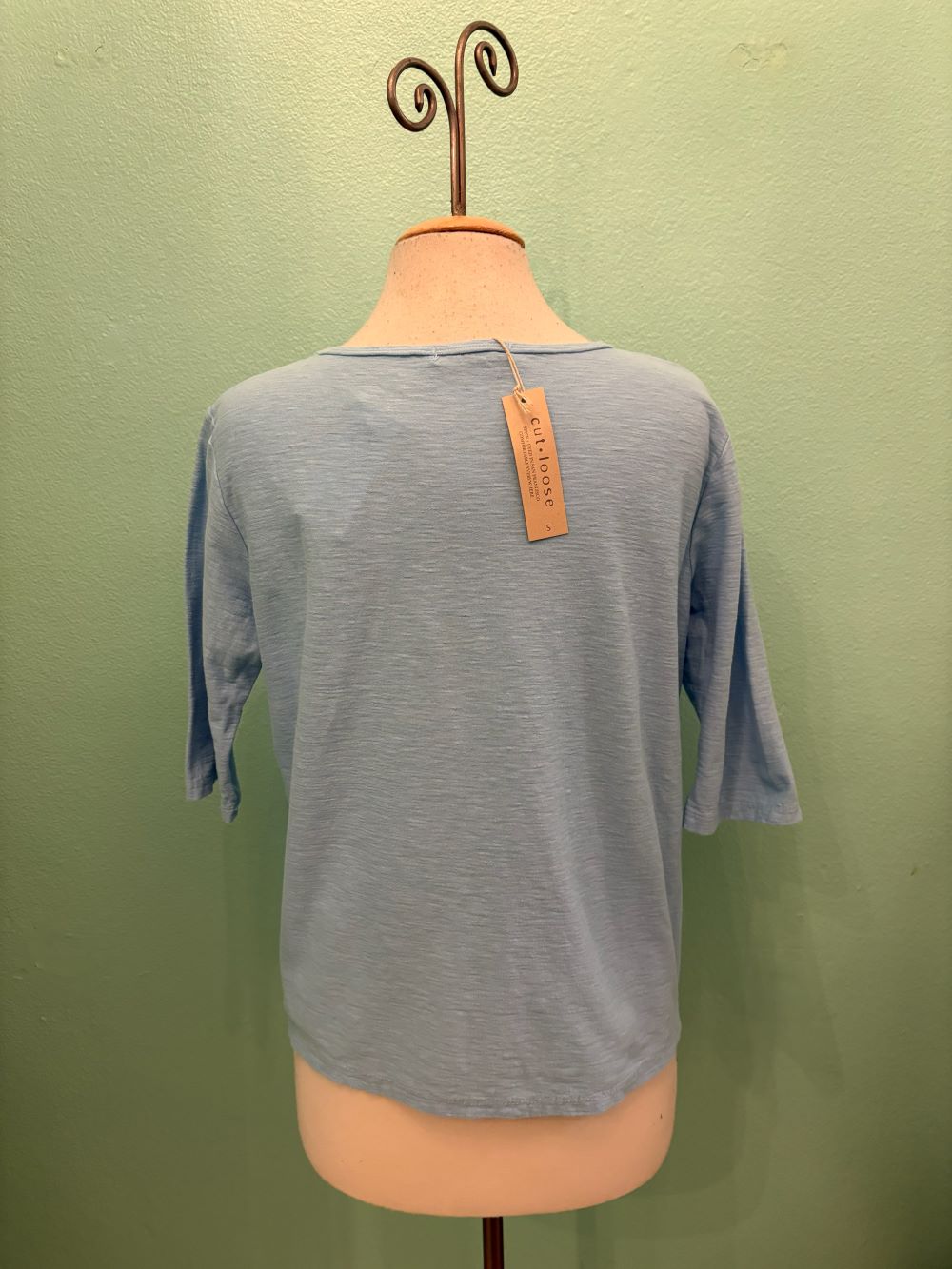 ELBOW SLEEVE BOXY TEE-BELLFLOWER-CUT LOOSE