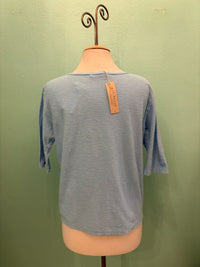 ELBOW SLEEVE BOXY TEE-BELLFLOWER-CUT LOOSE