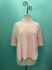 ELBOW SLEEVE BOXY TEE-PINK SALT-CUT LOOSE