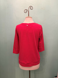 BOATNECK 3/4 SLEEVE TEE-TERRA COTTA-RENUAR