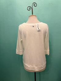 BOATNECK 3/4 SLEEVE TEE-CREME-RENUAR