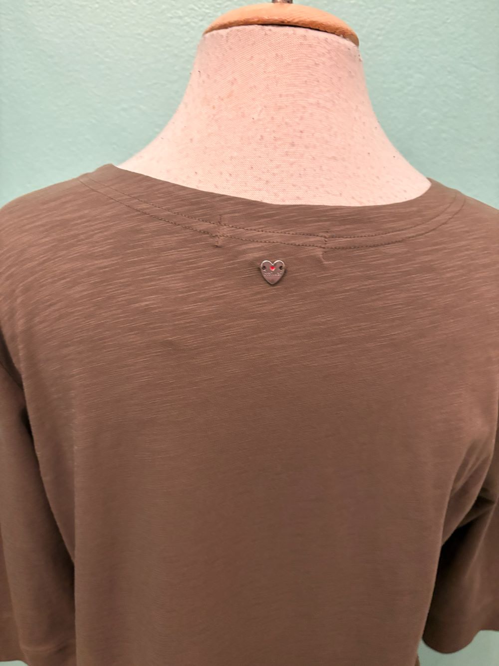 BOATNECK 3/4 SLEEVE TEE-KHAKI-RENUAR