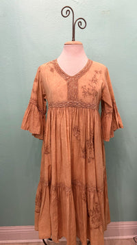 EMBROIDERED TIER MIDI DRESS-NATURAL-PAPER LACE