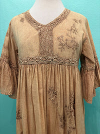 EMBROIDERED TIER MIDI DRESS-NATURAL-PAPER LACE