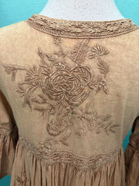 EMBROIDERED TIER MIDI DRESS-NATURAL-PAPER LACE