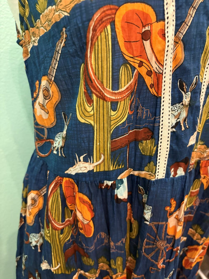 PRAIRIE SLEEVELESS MIDI DRESS-NAVY-LULA LIFE