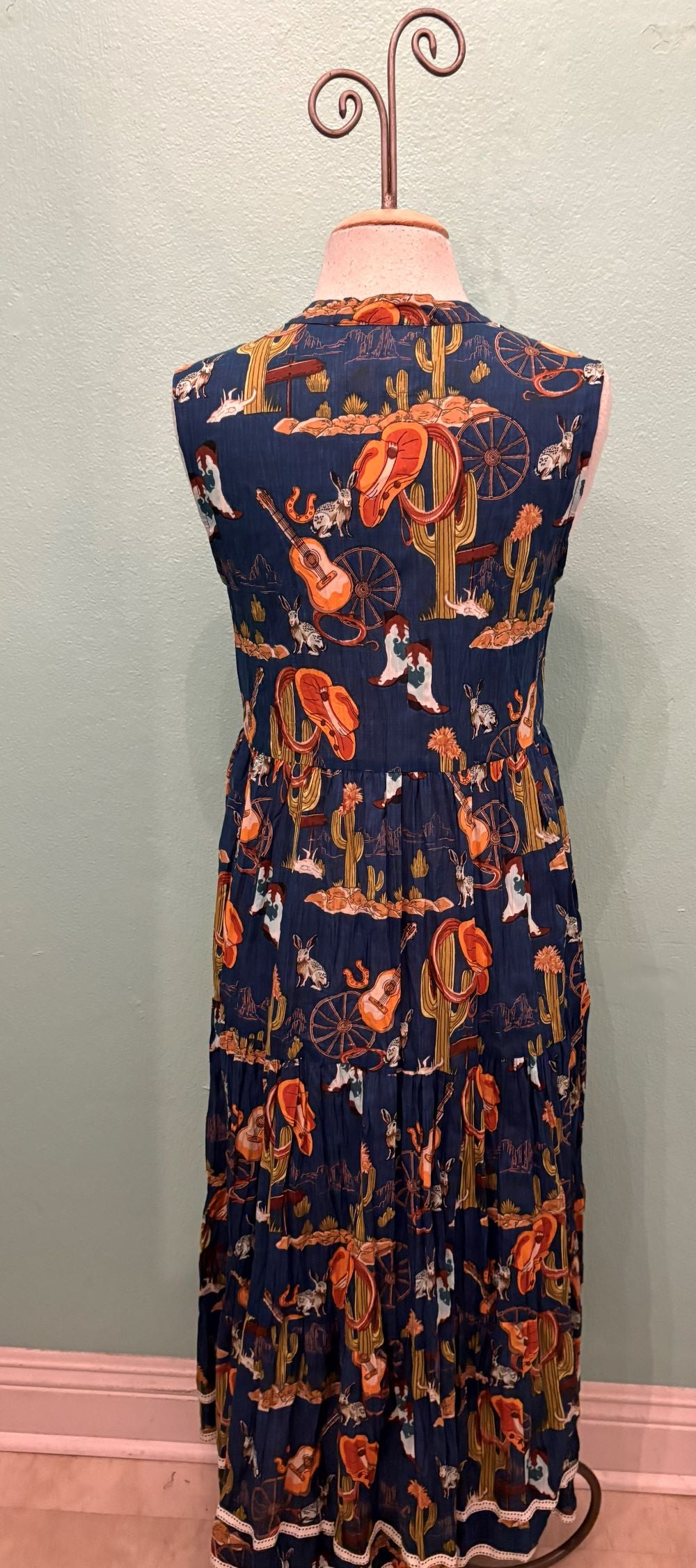 PRAIRIE SLEEVELESS MIDI DRESS-NAVY-LULA LIFE
