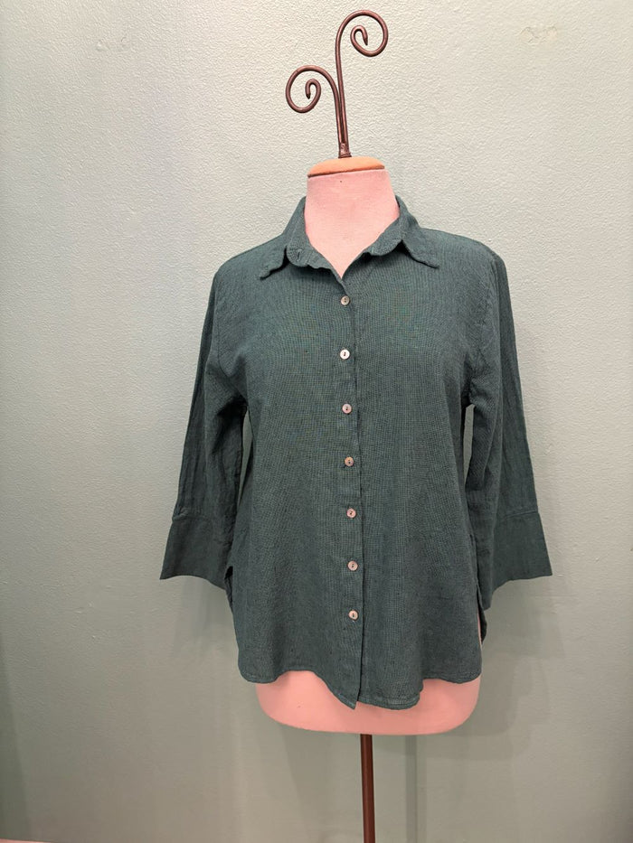 CROSS HATCH CROP EASY SHIRT-RIVIERA-CUT LOOSE