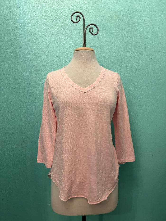 3/4 SLEEVE TEE W/CURVE HEM-ROSEWATER-MODODOC