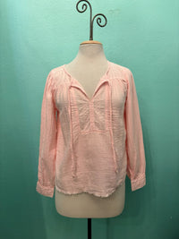 L/S FLOWY TOP WITH LACE YOKE-ROSEWATER-MODODOC