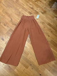 SMOCKED WAIST ANKLE PANT-HONEY GLAZE-MODODOC