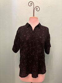 AUDREY SHORT SLEEVE SHIRT-BLACK-JOHNNY WAS
