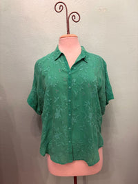 AUDREY SHORT SLEEVE SHIRT-BRIGHT GREEN-JOHNNY WAS
