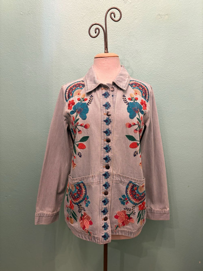 SOLINE LONG WORKER JACKET-DENIM-JOHNNY WAS