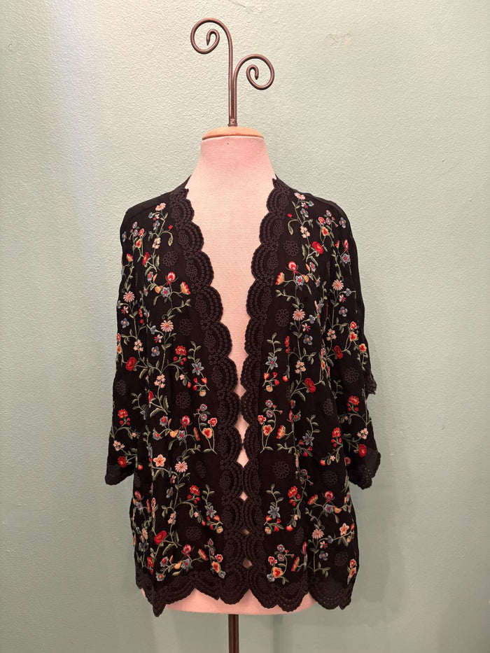 ROSEUM SHORT KIMONO JACEKT-BLACK-JOHNNY WAS