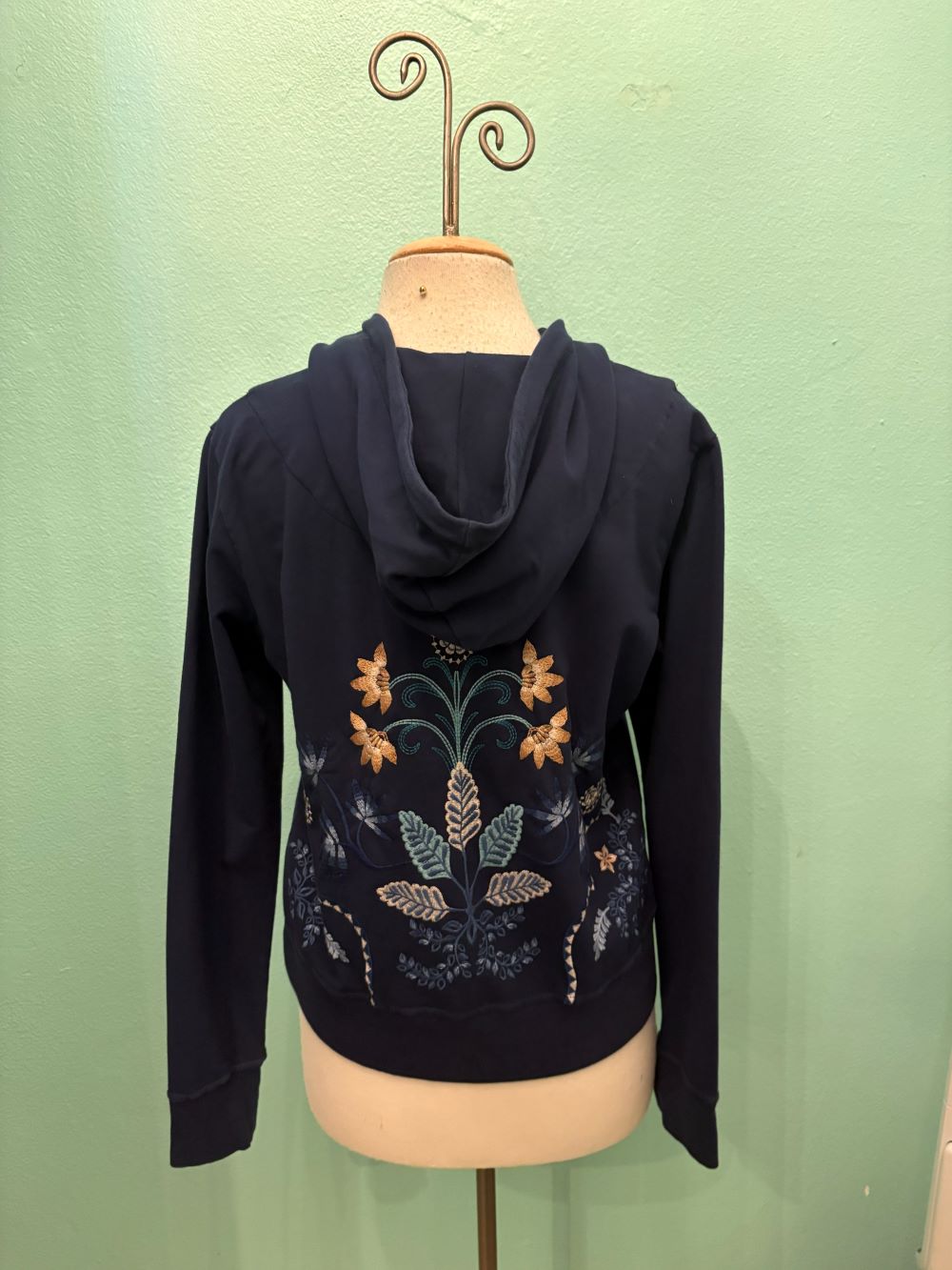UNA MODERN ZIP UP HOODIE-BLUE NIGHT-JOHNNY WAS